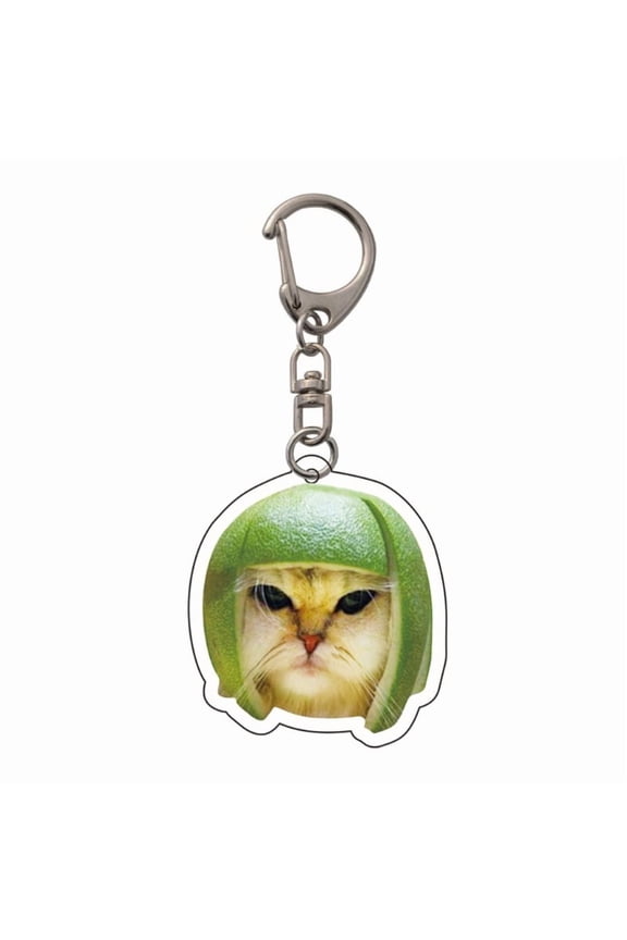 Cute Cat Head Expression Acrylic Keychain Fun Cartoon Charm for Keys and Bags Suitable for Various Occasion
