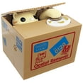 thumbnail image 1 of Cute Cat in a Box Piggy Bank - Battery Operated Motorized Kitty Collects your Coins and says 谢谢 ("Thank You" in Chinese), 1 of 6