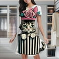 thumbnail image 1 of Cute Cat In Hat Box Women's Classic Swing Skater Dress Casual Work Party Cocktail Dresses, 1 of 6