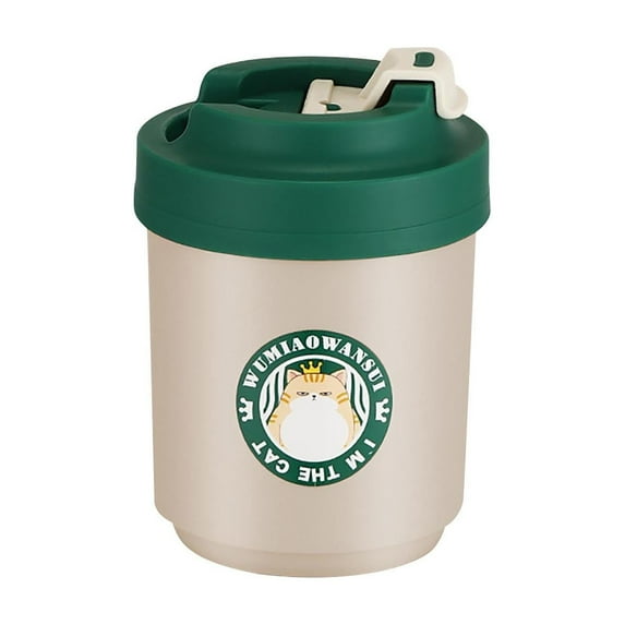 Cute Cat Insulated Coffee Mug with Handle, Stainless Steel Wide Mouth Travel Tumblers with Lid, Double Wall Vacuum Coffee Cup for Camping, Office Cup for Desk, Gift Idea 380ml