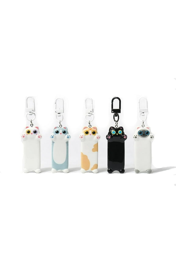 Cute Cat Keychain Black Cat Keychains For Women Bag Purse Handbags Phone Charms Accessories 5PCS