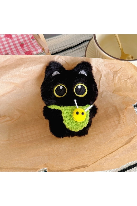 Cute Cat Keychain P Animal Keychain Soft Stuffed Toy Keyring Adorable Kitty Keychain Charm Gift for Kids Women Girls Bag Backpack Purse Car Keys Decoration Fun Accessory Novelty