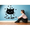 thumbnail image 1 of Cute Cat Love Kitty Face Animal Kitten Meow Cats Wall Sticker Art Decal for Girls Boys Room Bedroom Nursery Kindergarten House Fun Home Decor Stickers Wall Art Vinyl Decoration Size (30x27 inch), 1 of 3