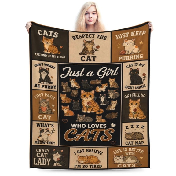 Cute Cat Lover Collage Blanket Gift Throw Blanket Cozy Soft Vintage Home Decor Gift for Cat Lovers 50x40