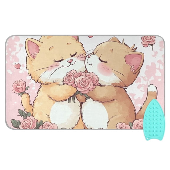 Cute Cat Lover Ironing Mat Blanket for Table Top Travel Portable Ironing Board Pad 47.2x27.6 Inch