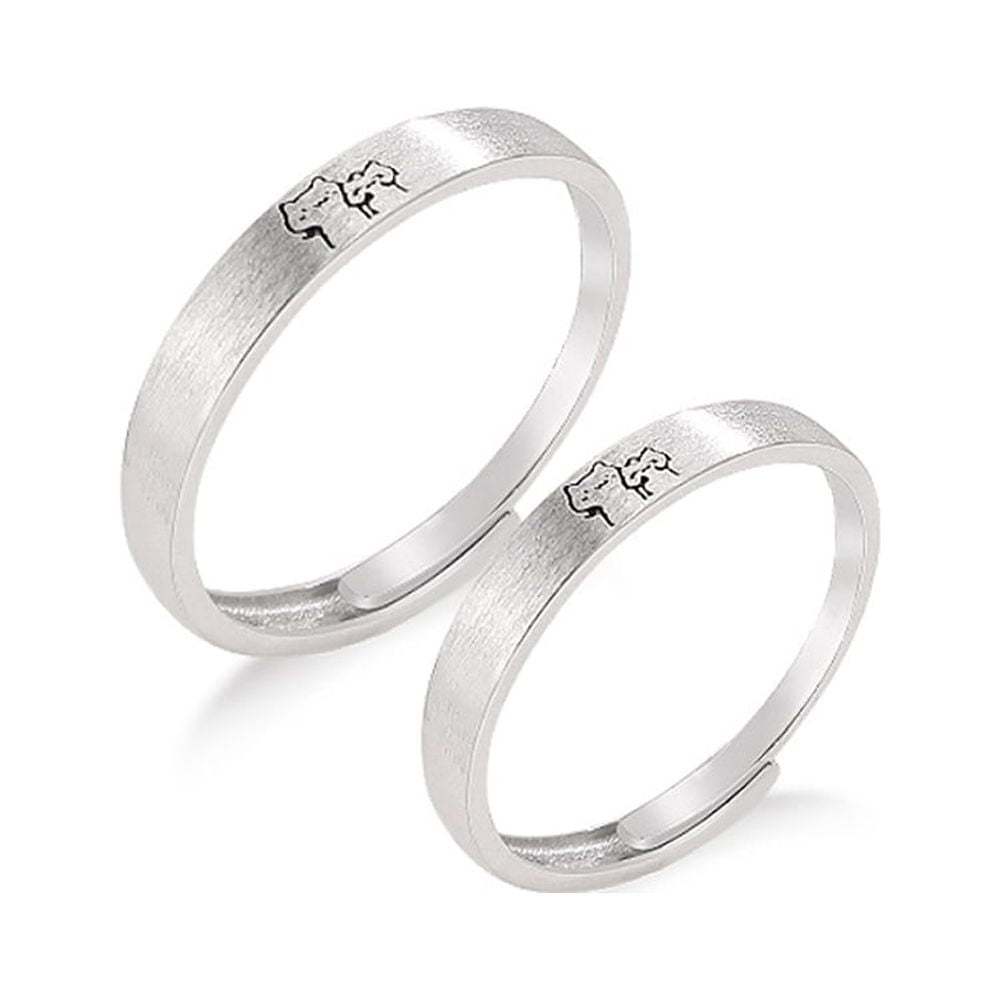 Buy Nilu's Collection Sterling Silver Metal Adjustable Couple Ring for Men  and Women (Set of 2) Online at Best Prices in India - JioMart.