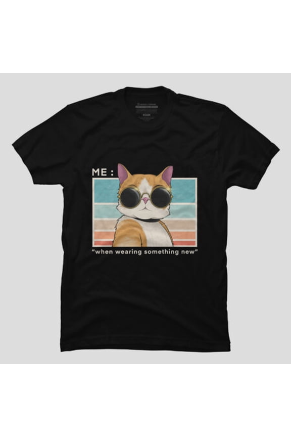 Cute Cat Meme Wearing Glasses Funny Graphic T-shirt M2982841, Up to Size 5XL