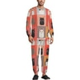 thumbnail image 1 of Cute Cat Meow Men's Pajama Set Sleepwear Pjs Lightweight Long Sleeve Crewneck Shirts and Bottoms Soft Comfy Sleep Sets M, 1 of 5