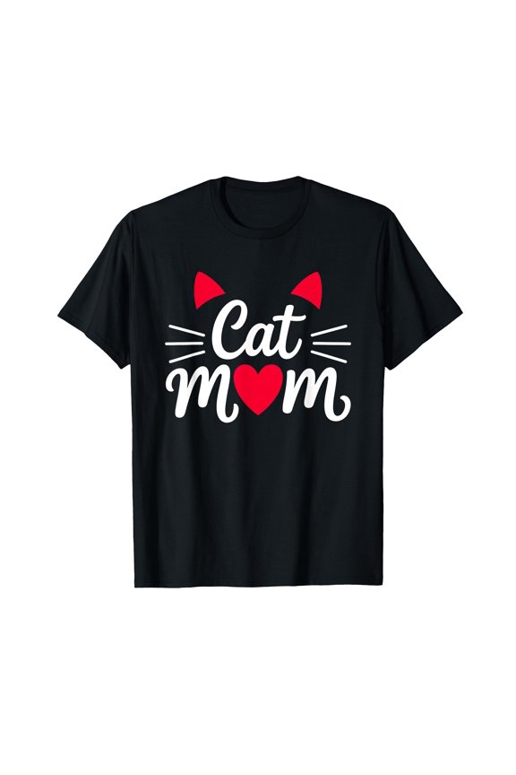 Cute Cat Mom Graphic T-Shirt for Feline Lovers - Fun & Playful Design