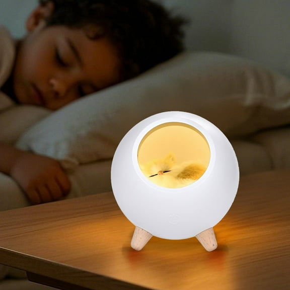 Cute Cat Night Light USB Rechargeable Atmosphere Lamp For Kids Bedroom Nursery