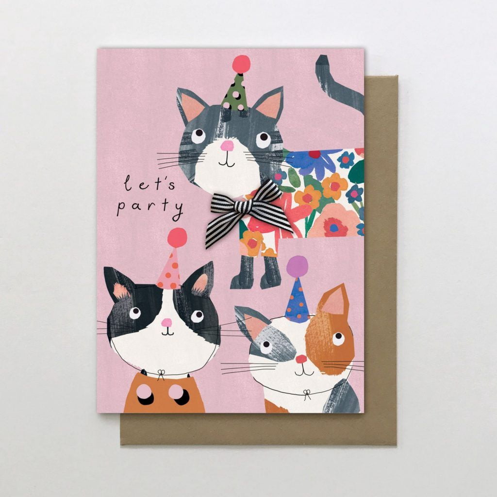 Cute Cat Party Invitation Card - Thrilling Design with Colorful Cats in ...