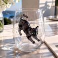 thumbnail image 1 of Cute Cat Pattern Clear Glass Tumbler 4.2" Everyday Drinking Cup Smooth Glassware for Hot & Cold Beverages, 1 of 6
