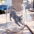 thumbnail image 1 of Cute Cat Pattern Clear Glass Tumbler 4.2" Everyday Drinking Cup Smooth Rim Leak-Proof Glassware for Hot & Cold Beverages, 1 of 3