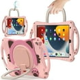thumbnail image 1 of [Cute Cat Pattern] Handle Case for Apple iPad 10.2-Inch (9th/8th/7th Generation) Tablet & Apple 10.5-inch iPad Pro & Apple 10.5-inch iPad Air (3rd generation), Shockproof Cover for Kids (Pink), 1 of 11