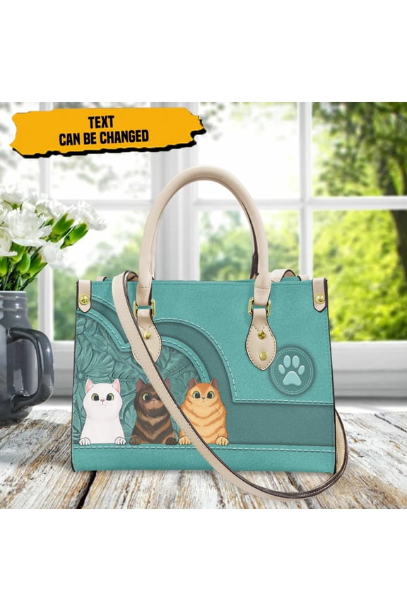 Cute Cat Pattern Women's Pu Leather Clutch Bag High Quality Portable Top Handle Cross Body Bags Girls Shoulder Handbag Casual