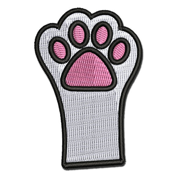 Cute Cat Paw Applique Multi-Color Embroidered Iron-On Patch - 3 Inch Medium