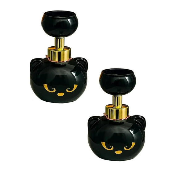 Cute Cat_Paw Foam Soap Dispenser, Cat_Pawprint Soap, Cats Soaps Dispenser Creates_Paw-Shaped Bubbles, Foaming Hand Dispensers, Black Cats_Paw Press Cute Hand Soap_Pump Home Decor(480Ml,2Pcs)