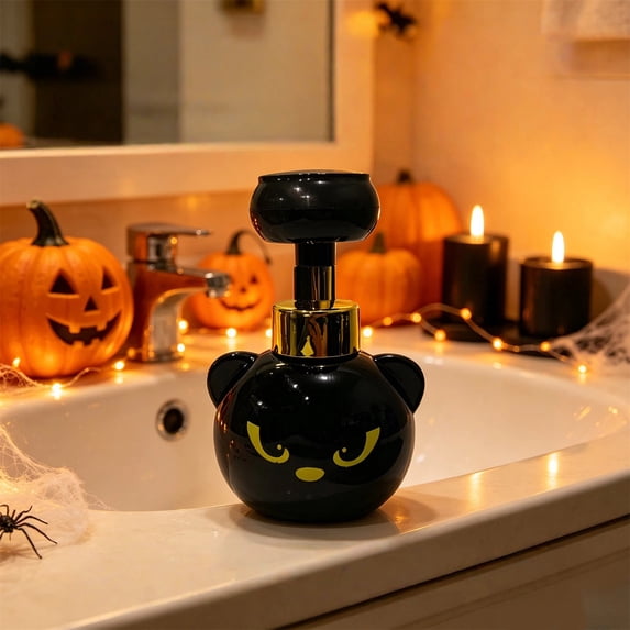 Cute Cat Paw Foam Soap Dispenser, Novelty Halloween Bathroom Decor with Paw-Shaped Foam, Fun Holiday Hand Wash Accessory & Creative Cat Lover Gift
