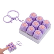 Cute Cat Paw Keyboard Fidget Toy, 9-in-1 Clicker Button Stress Relief Toy, Portable Keychain Fidgets for Adults & Kids