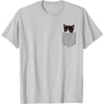 thumbnail image 1 of Cute Cat Peeking In Pocket (Graphic Only) Kitten Lover Unisex T-Shirt for Men Women Kids Toddler,Ice Grey Color,Size 5XL, 1 of 5