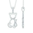 thumbnail image 1 of Rosec Jewels Cute Cat Pendant Necklace with Certified Diamond for Women (HI-SI Quality), 10K White Gold, 1 of 8