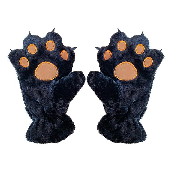 Cute Cat Pet Paw Gloves Plush Winter Cute Animals Paw Gloves Pet Claw Bear Palm Gloves Full Finger Plush For Cold And Warmth Protection Clearance