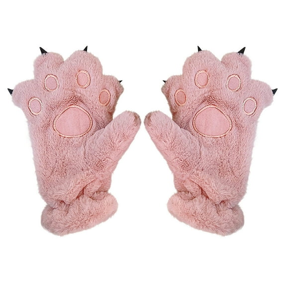 Cute Cat Pet Paw Gloves Plush Winter Cute Animals Paw Gloves Pet Claw Bear Palm Gloves Full Finger Plush For Cold And Warmth Protection Clearance