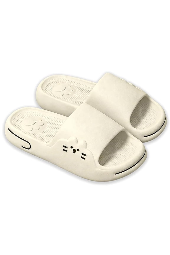 Cute Cat Pillow Slippers for Women and Men,EVA Non Slip Shower, Home Bathroom Sandals House Shoes