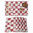 thumbnail image 1 of Cute Cat Placemats Set of 12 Red White Plaid Cartoon Checkered Place Mats Indoor Wipeable Table Mats Washable Cloth Dining Table Placemats for Kitchen Holiday Party Home Decor 13x19 Inch, 1 of 9