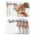 thumbnail image 1 of Cute Cat Placemats Set of 8, Garland Non-Slip Place Mats Washable Table Mats for Kitchen Dining Table Decorations Indoor/Outdoor, 1 of 9