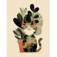 thumbnail image 1 of Cute Cat Plant Illustration Canvas Print, Suitable for Living Room, Bedroom, Office, Nursery, Hallway, Kitchen, 1 of 8