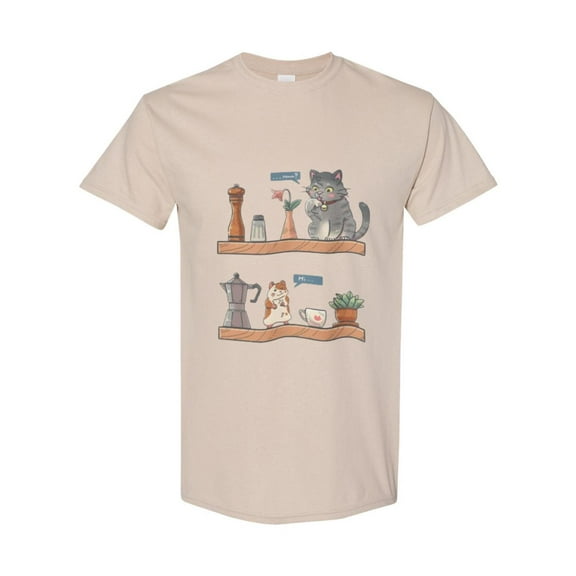 Cute Cat Playing Hamster Funny Retro Cool Pet Animal Kitty Graphic Design T-Shirt, for men & women, up to size 5XL