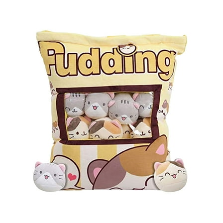 Cute Cat Plush Pillow Set with Stuffed Animals，Soft Decorative Cushion for Kids and Adults，Gift Idea