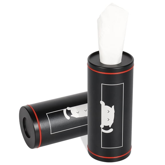 Cute Cat Print Car Tissue Holder, Cylindrical Cup Holder Tissue Dispenser for Auto