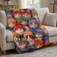 thumbnail image 1 of Cute Cat Print Fleece Throw Blanket, 28"x40" Soft Small Flannel Blanket for Couch Bed Decor, 1 of 6