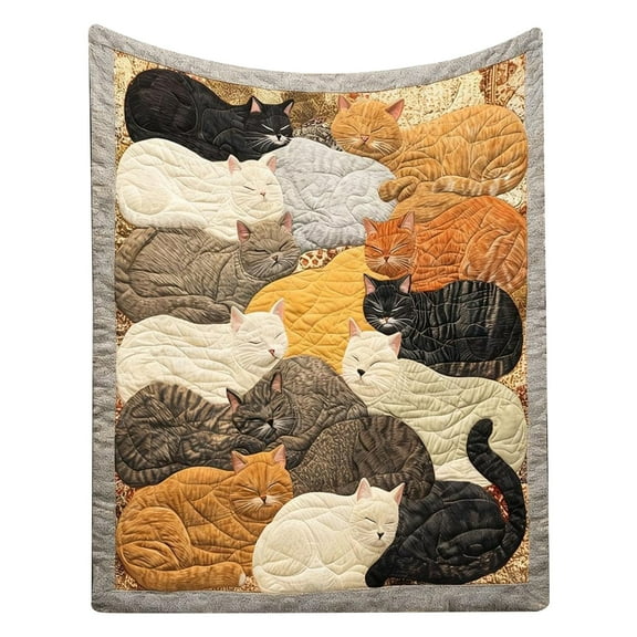 Cute Cat Printed Fluffy Fleece Pet Blanket,Cat Throw,Blanket Floral Flower Blankets Gift for Cat Lover Throw Blanket Cats Themed Flannel Cozy Fuzzy Plush Blankets for Bed Chair Couch