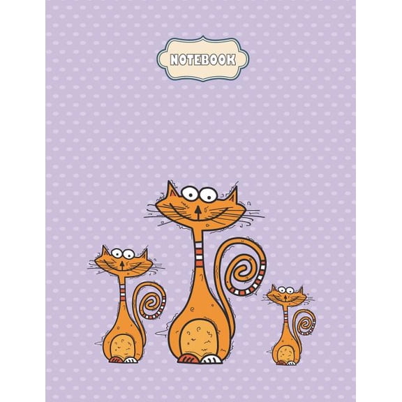 Cute Cat on Purple Notebook: Notebook: Cute cat on purple cover and Dot Graph Line Sketch pages, Extra large (8.5 x 11) inches, 110 pages, White paper, Sketch, Draw and Paint (Paperback)