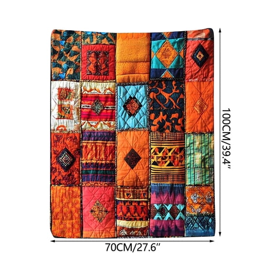 Cute Cat Quilted Throw, Cotton Patchwork Lap Blanket for Cat Lover Gift (A)