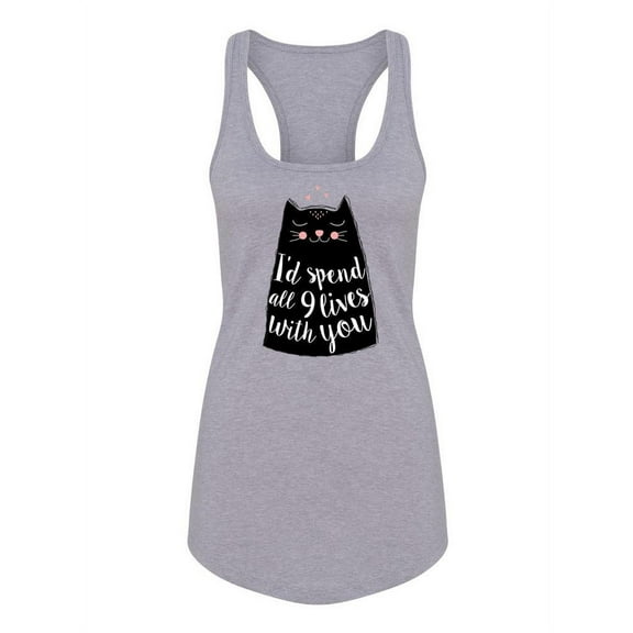 Cute Cat Quote Racerback Tank Women -Image by Shutterstock, Female Medium