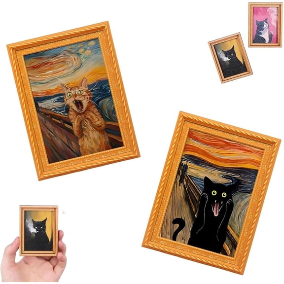 Cute Cat Refrigerator Magnets, Funny Wooden Smoking Cat Art Fridge Magnets