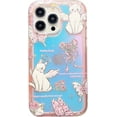 thumbnail image 1 of Cute Cat Roses Flowers Butterfly Hard Phone Case Compatible with iPhone Case (Purple,iPhone 14 Pro), 1 of 7