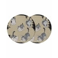 thumbnail image 1 of Cute Cat Round 13 Inch Placemats Set of 2, Black Beige Vintage Animal HeatResistant Non Slip Place Mats for Dining Table, Wipeable Braided Kitchen Table Mats for Housewarming, 1 of 9