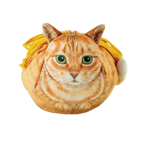 Cute Cat Shape Drawstring Makeup Bag, Cosmetic Toiletry Travel Purse Bag, Portable Gift Bag For Cat Lovers