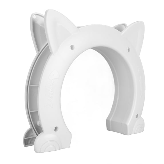 Cute Cat Shape Indoor Interior Pet Door Easy Installation Wall Portal Pass for Kittens, White
