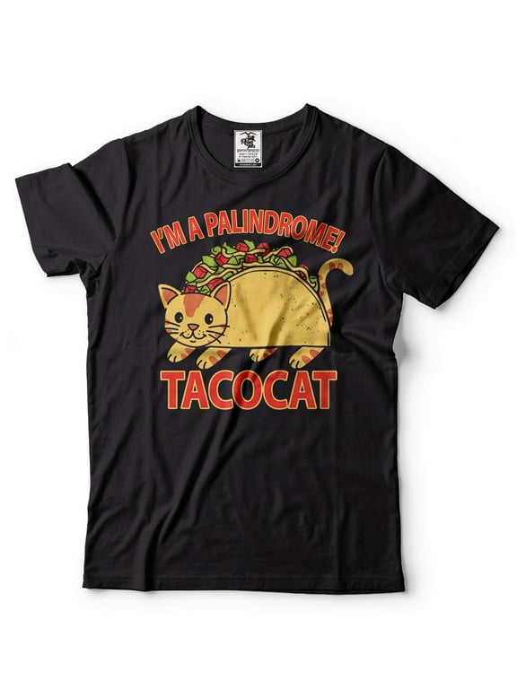 Cute Cat Shirt Taco Cat Shirt Funny Cat Shirt Mexican Food Shirt Taco Shirts Mexican Food Shirt (Large Black)