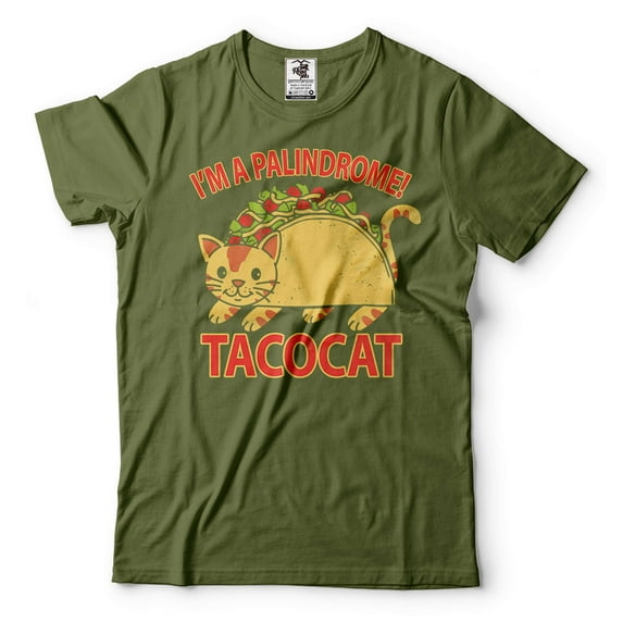 Cute Cat Shirt Taco Cat Shirt Funny Cat Shirt Mexican Food Shirt Taco Shirts Mexican Food Shirt (Large Military Green)
