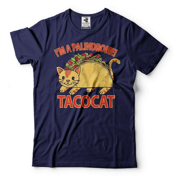 Cute Cat Shirt Taco Cat Shirt Funny Cat Shirt Mexican Food Shirt Taco Shirts Mexican Food Shirt (Medium Navy Blue)
