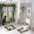 thumbnail image 1 of Cute Cat Shower Curtain Bathroom Set, 4-Piece Decorative Set with 72" x 72" Shower Curtain, Toilet Cover Mat, U-Shaped Mat, Non-Slip Floor Mat, 1 of 7