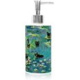 Cute Container House Cute Cat Soap Dispenser Funny Fun Cats Glass Dispenser with Silver Pump ...