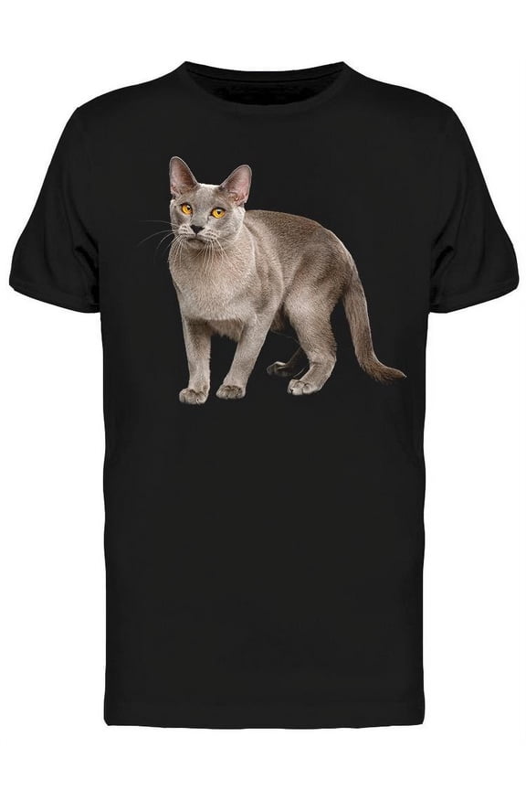 Cute Cat Standing In His Legs T-Shirt Men -Image by Shutterstock Men T-Shirt, Male XX-Large